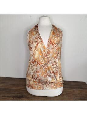 MKM Designs Floral Sleeveless Blouse Size Large